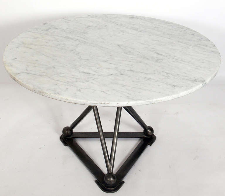 Modernist Gun Metal Table Base - Center Table, Game Table or Dining Table