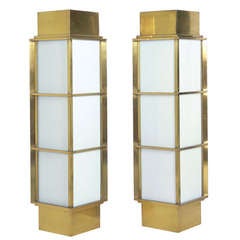 Monumental Scale Brass Sconces
