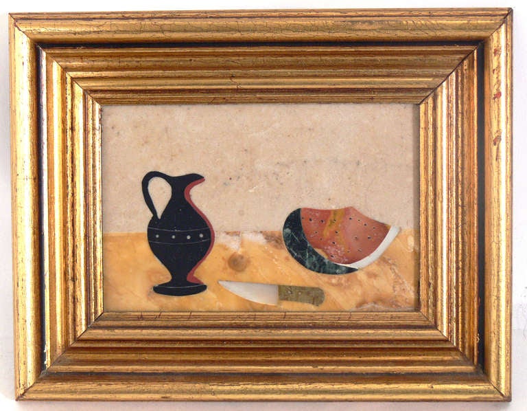 Paar Wassermelonen-Pietra-Dura-Plaketten von Ugolini im Zustand „Hervorragend“ in Atlanta, GA