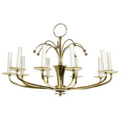 Modernist Brass Chandelier