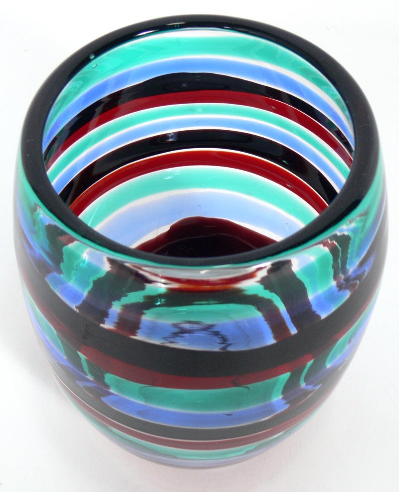 Venini Murano Glass Vase by Fulvio Bianconi In Good Condition In Atlanta, GA