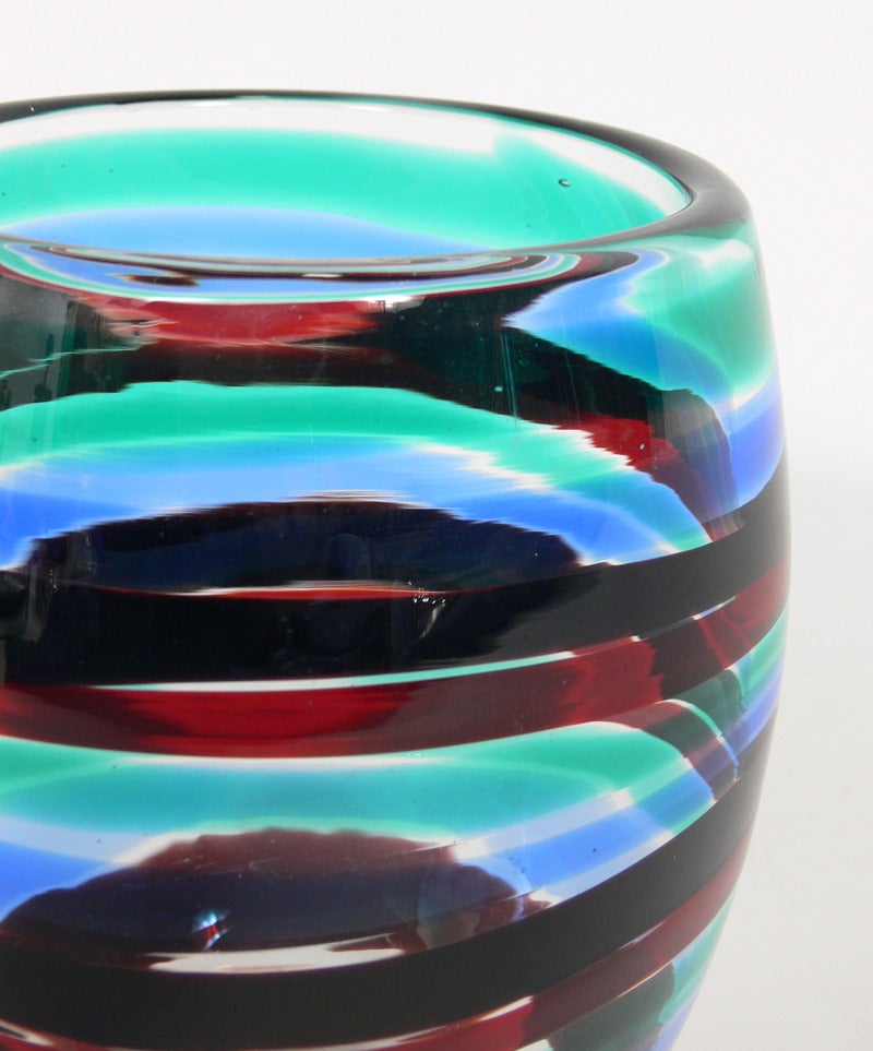 Mid-20th Century Venini Murano Glass Vase by Fulvio Bianconi