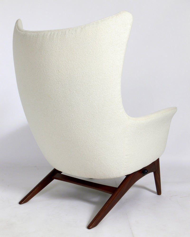Mid-Century Modern Sculptural Danish Modern Lounge Chair and Ottoman by H.W. Klein