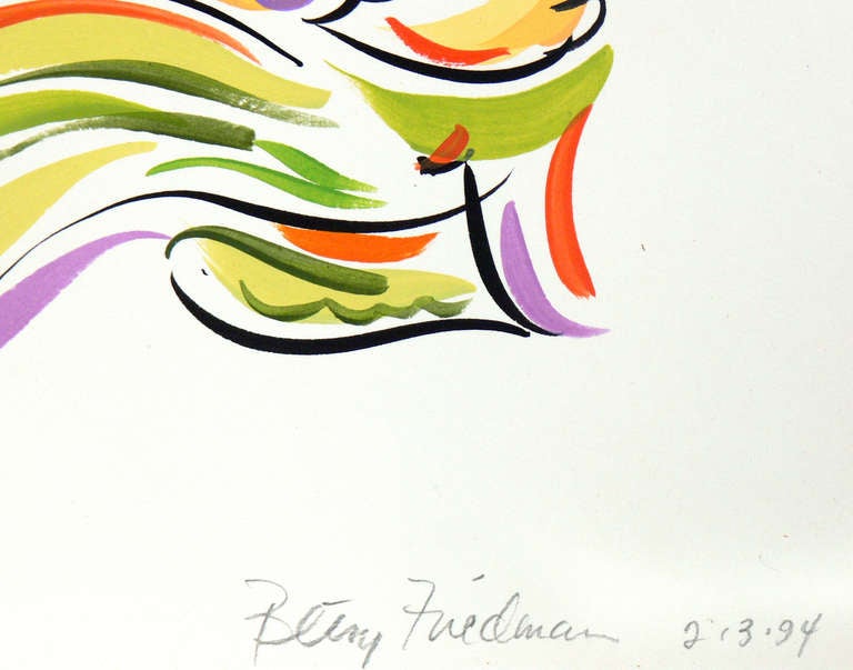 20ième siècle Groupe de quatre peintures en couleur modernes et vibrantes de Betsy Friedman en vente