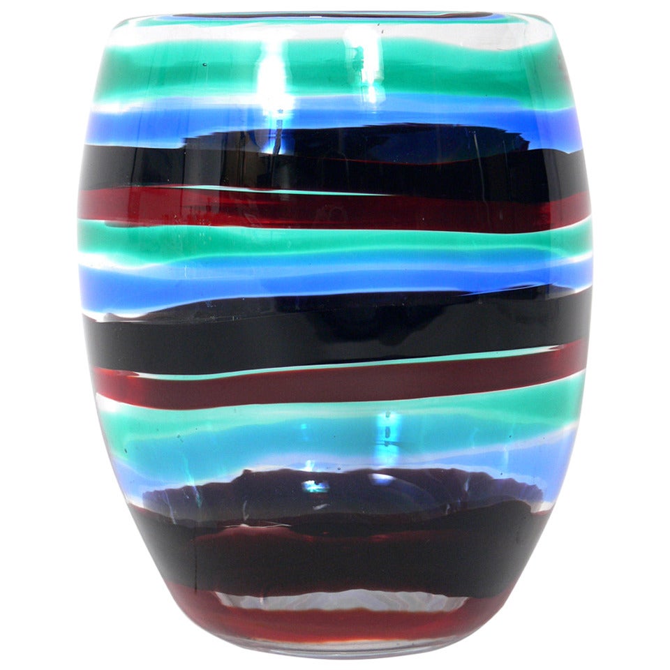 Venini Murano Glass Vase by Fulvio Bianconi