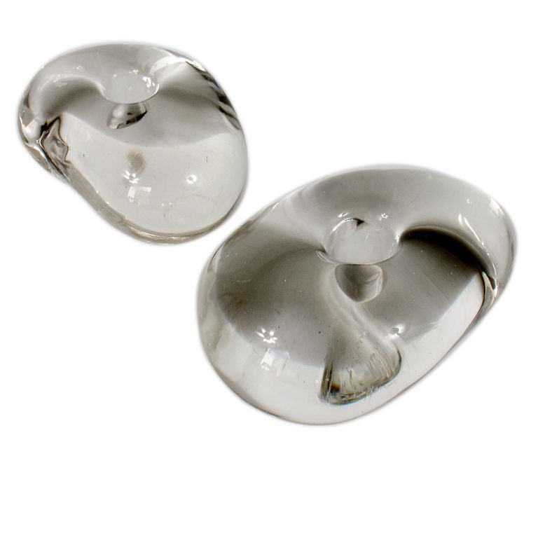 Sculptural Glass Candle Holders by Elsa Peretti for Tiffany