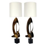 Pair of Large Scale Sculptural Lamps by Laurel