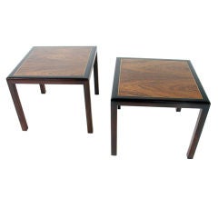 Pair of Clean Lined Rosewood End Tables by Edward Wormley