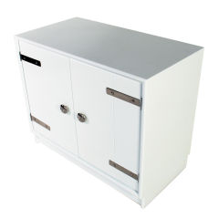 White Lacquered Chest with Nickel Hardware