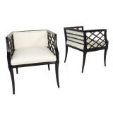 Pair of Lattice Cube Chairs