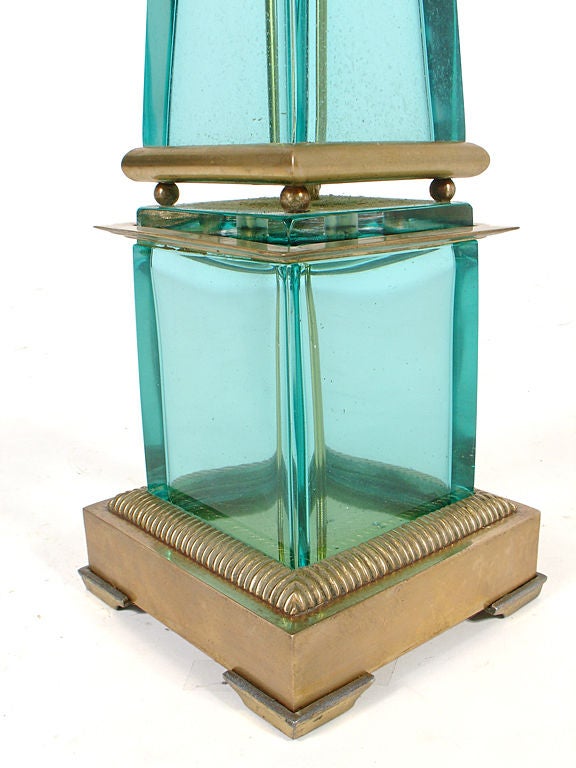 American Glass Obelisk Lamp by The Marbro Company