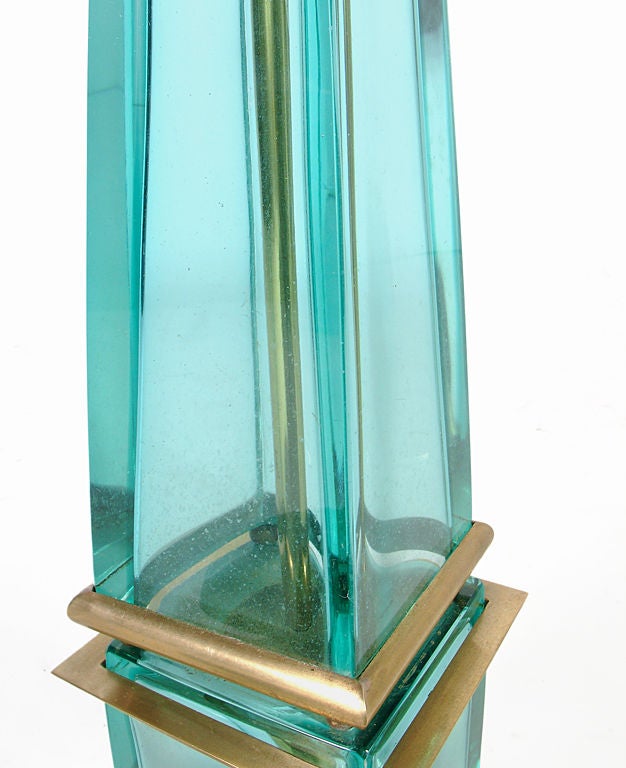 Glass Obelisk Lamp by The Marbro Company In Excellent Condition In Atlanta, GA