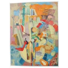 Large Scale Abstract Painting with Vibrant Colors