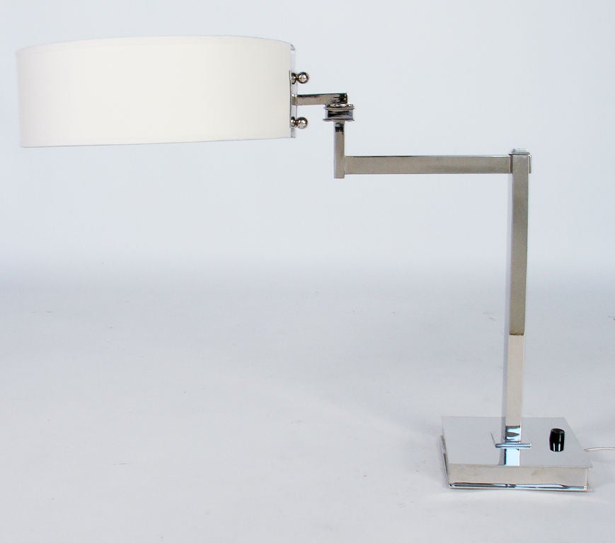 Plated Articulated Art Deco Lamp For Sale