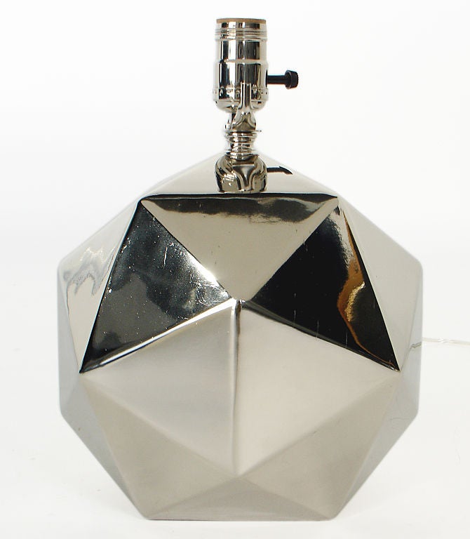 Mid-20th Century Nickel Plated Geodesic Dome Lamps