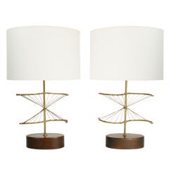 Pair of Large Scale Sculptural Lamps by Heifetz