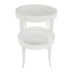 White Lacquer End Table designed by Tommi Parzinger