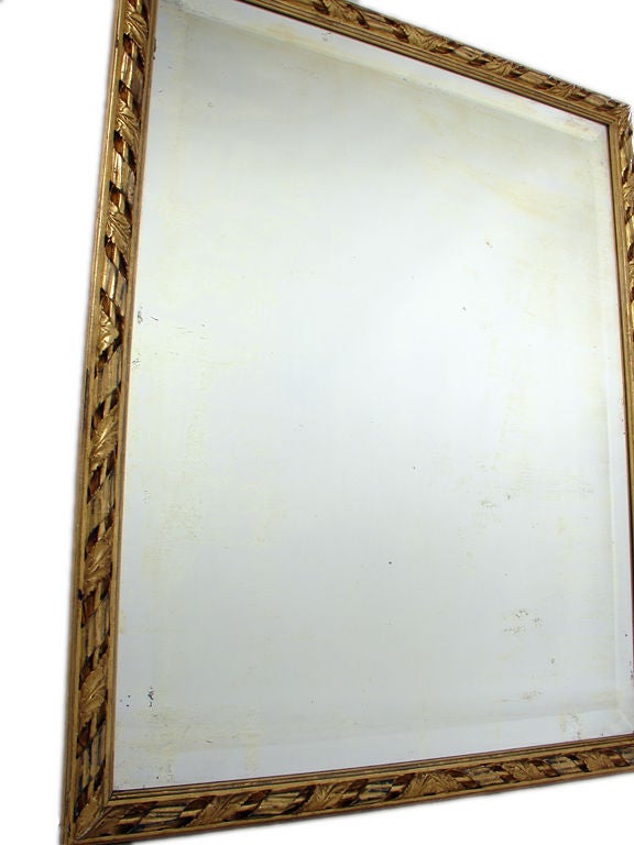 Handcarved Gilt Italian Mirror with Great Patina - circa 1940's