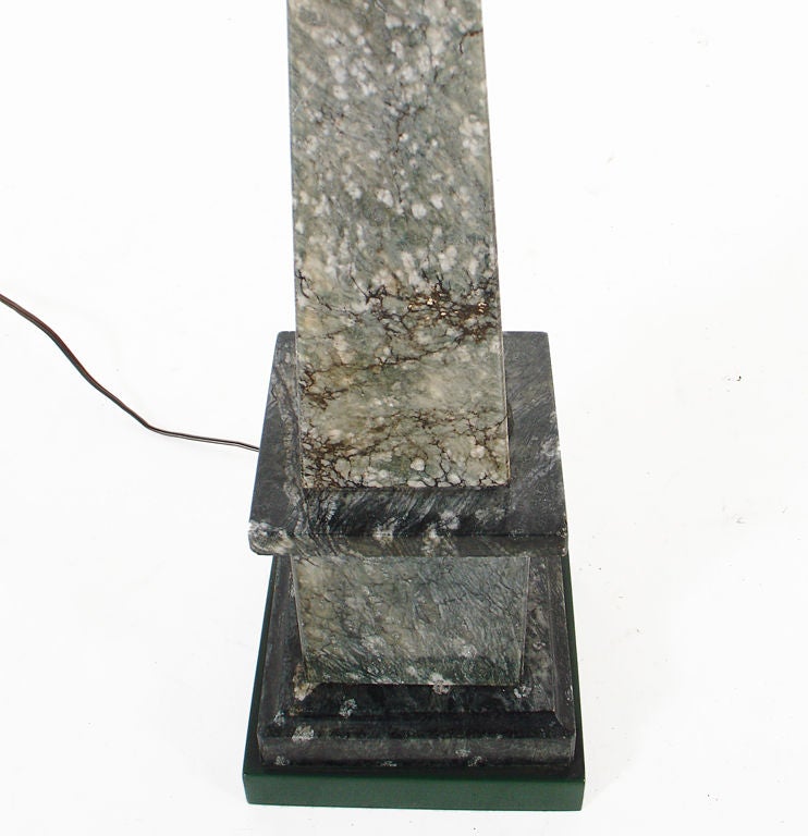 American 1940's Marble Obelisk Lamp For Sale