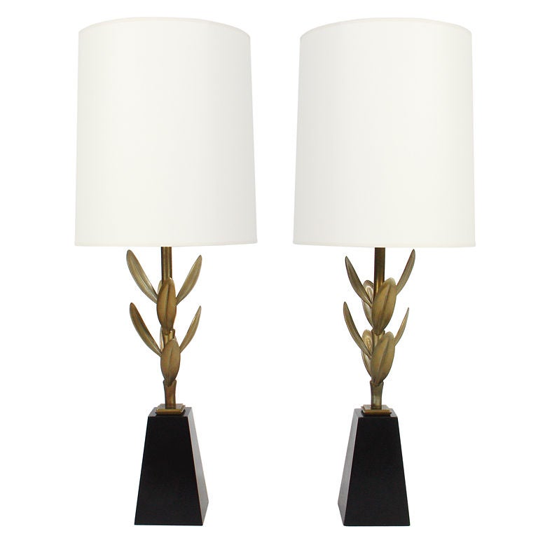 Pair of Elegant Floriform Lamps by Stiffel