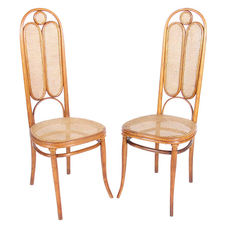 Pair of Tall Bentwood Accent Chairs by J.J. Kohn at 1stdibs