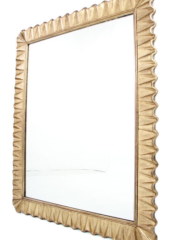 Venetian Scalloped Mirror - Hand Carved and Gilt - Great Patina
