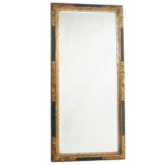 19th Century Black & Gilt Mirror with Excellent Original Patina