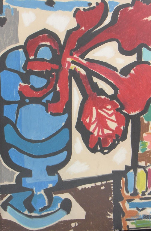 Vibrant Modernist Still Life by Jack Amoroso In Good Condition In Atlanta, GA