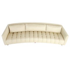 Curvaceous Large Scale Sofa with Channeled Upholstery