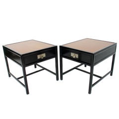 Pair of Clean Lined End Tables or Night Stands by Michael Taylor