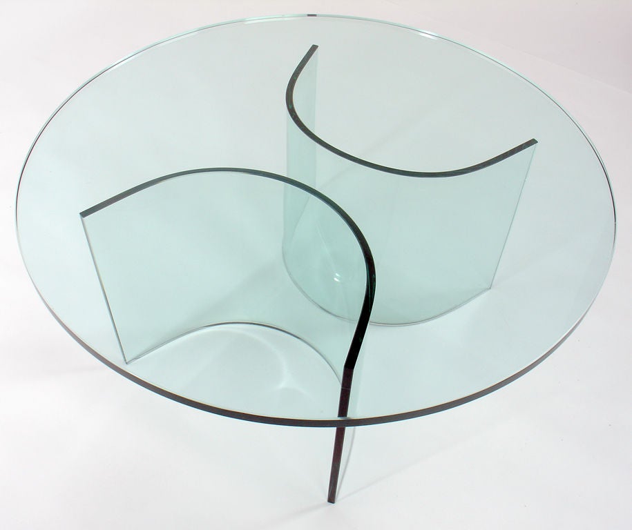 Sculptural Glass Coffee Table Base In Good Condition In Atlanta, GA