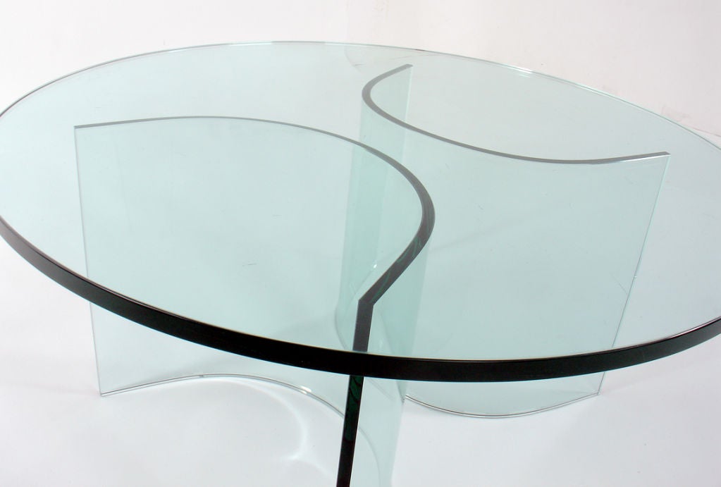 Late 20th Century Sculptural Glass Coffee Table Base