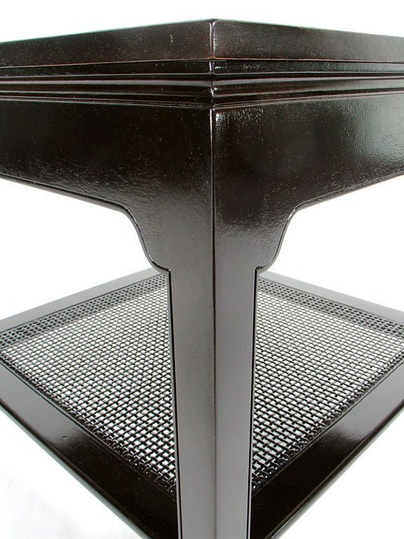 Pair of Kittinger Tables with Faux Tortoise Leather Tops 1