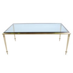 Neoclassical Brass Rectangular Coffee Table