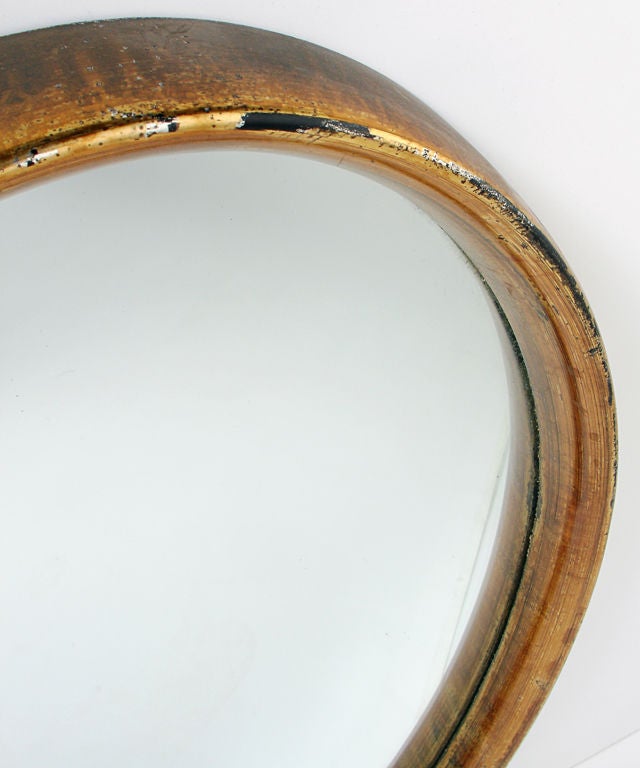Modernist Oval Gold Leaf Mirror 1