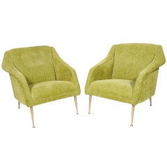 Pair of Italian Modernist Lounge Chairs
