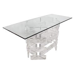 Sculptural Lucite Console or Dining Table Base