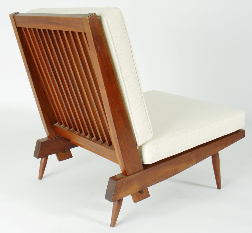 Walnut George Nakashima Lounge Chair and Ottoman