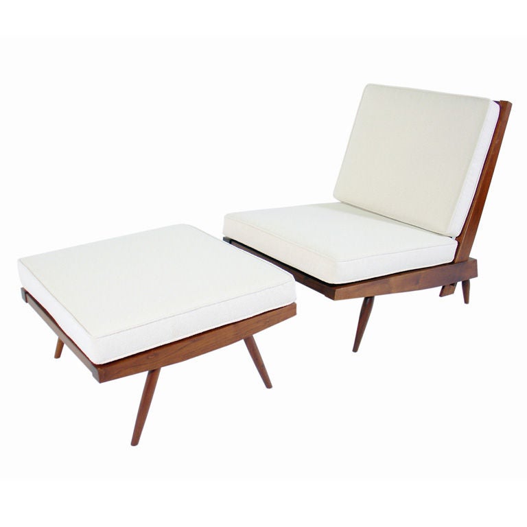 George Nakashima Lounge Chair and Ottoman