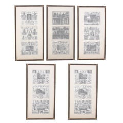 Set of Five Classical Architecture Lithographs