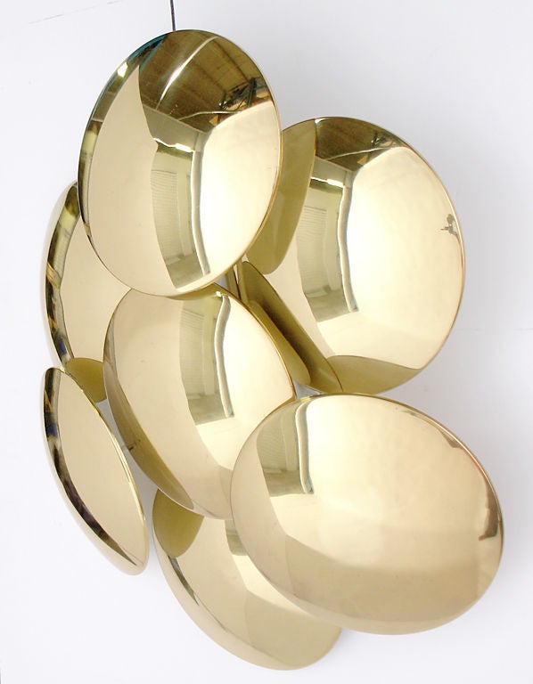 Late 20th Century Sculptural Brass Wall Sconce or Applique by Reggiani