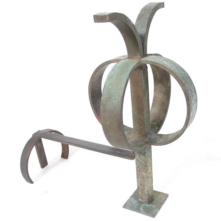 Pair of Sculptural Bronze Andirons 2