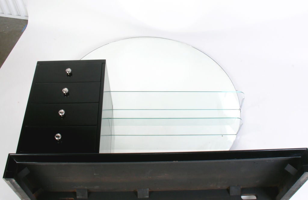 Art Deco Black Lacquered Vanity at 1stdibs