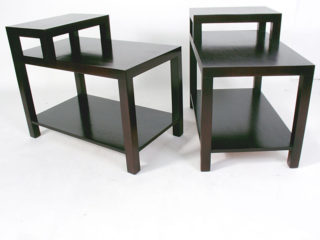 Mid-20th Century Pair of Stepped Lamp Tables by T.H. Robsjohn Gibbings