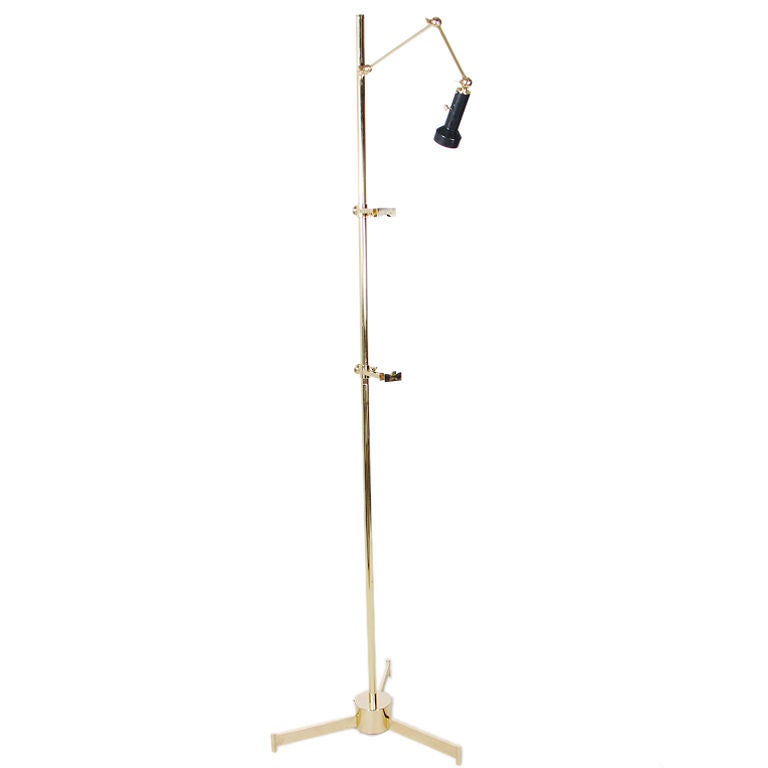 Sculptural Easel Lamp by Arredoluce, circa 1960's. This clean lined modern easel is fully adjustable and can hold art works up to 