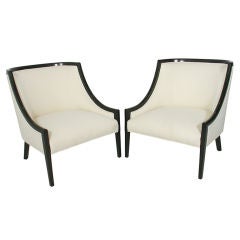 Pair of Curvaceous 1940's Slipper Chairs
