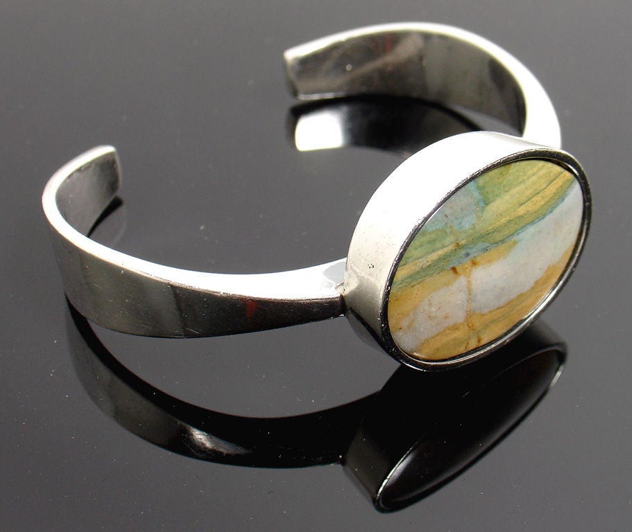 Modernist Sterling Silver Bracelet For Sale 2