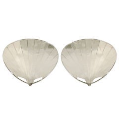 Pair of Modernist Nickel Palm Form Sconces 1