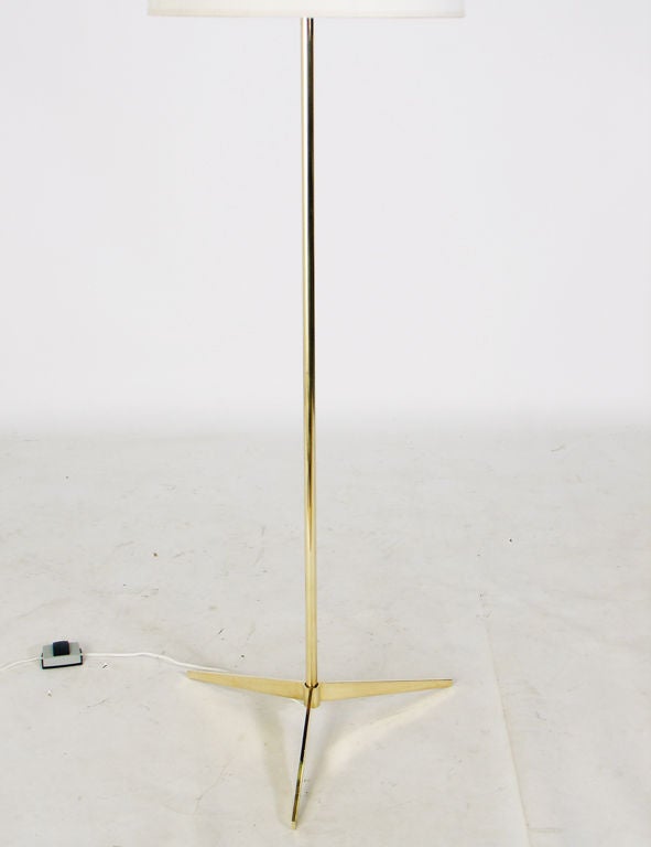 American Sculptural Brass Floor Lamp by Paul McCobb for Excelsior
