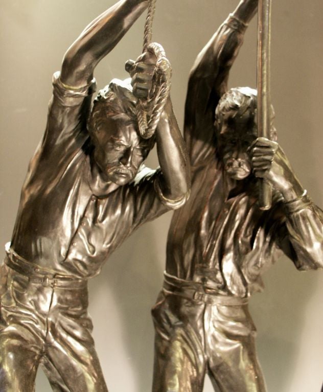 German Monumental Worker Bronze Sculpture Industrial Revolution For Sale